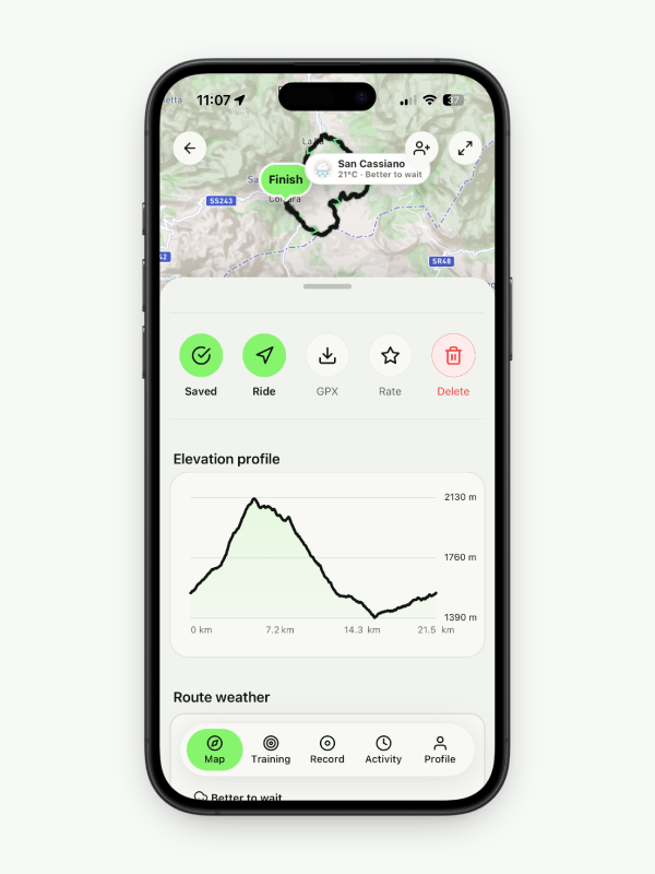 Route preview in Untrack