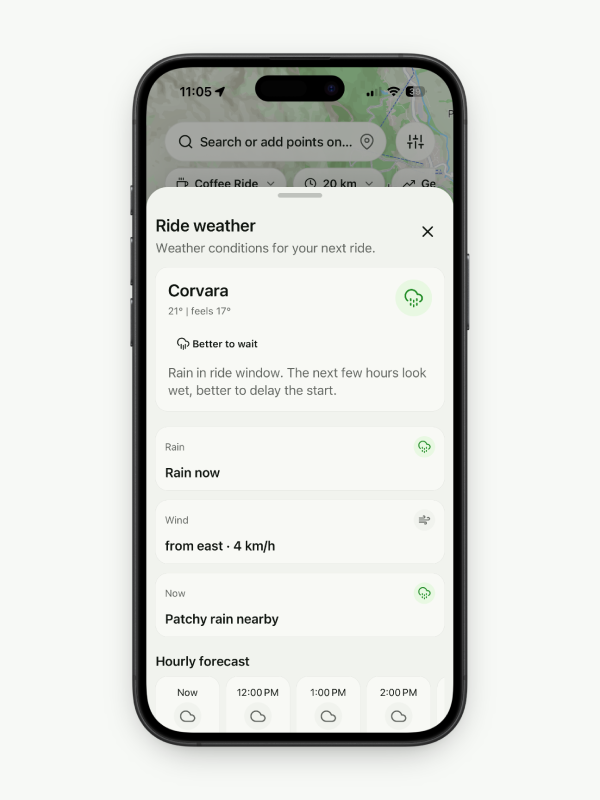 Bike weather screen